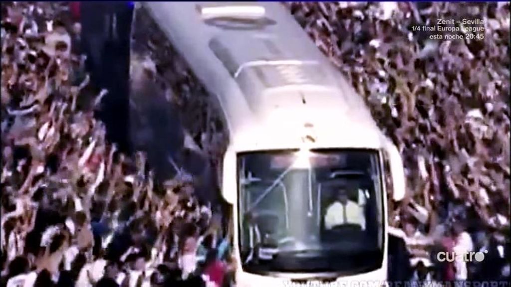 Así fue el espectacular recibimiento al autobús del Madrid por el nuevo recorrido