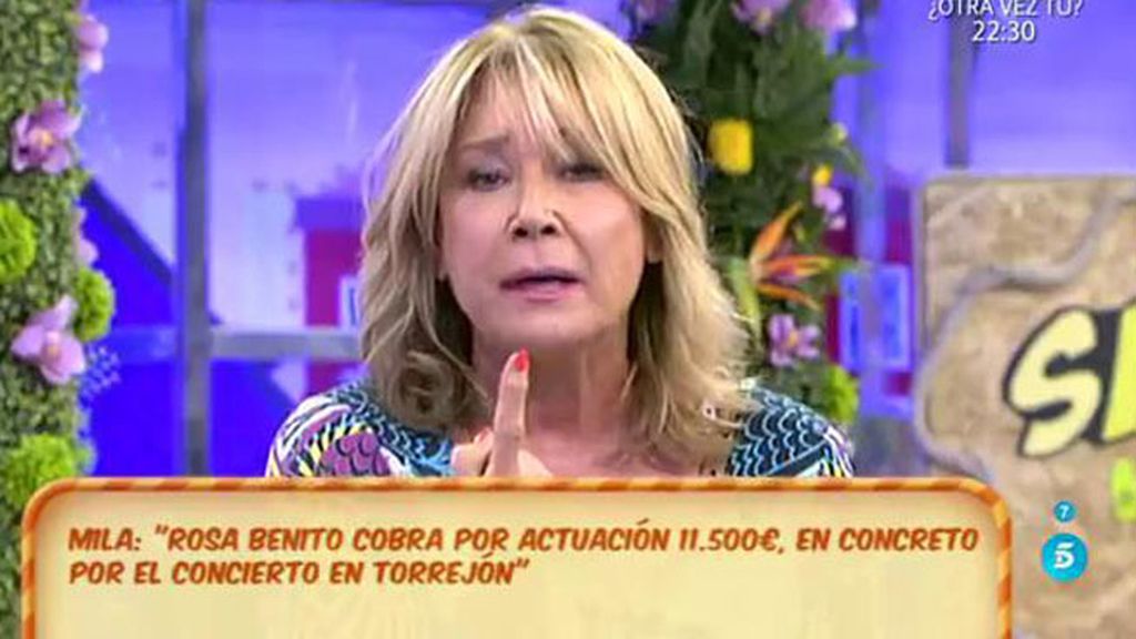 Mila, sin pelos en la lengua: "Rosa Benito cobra por actuación 11.500 euros"