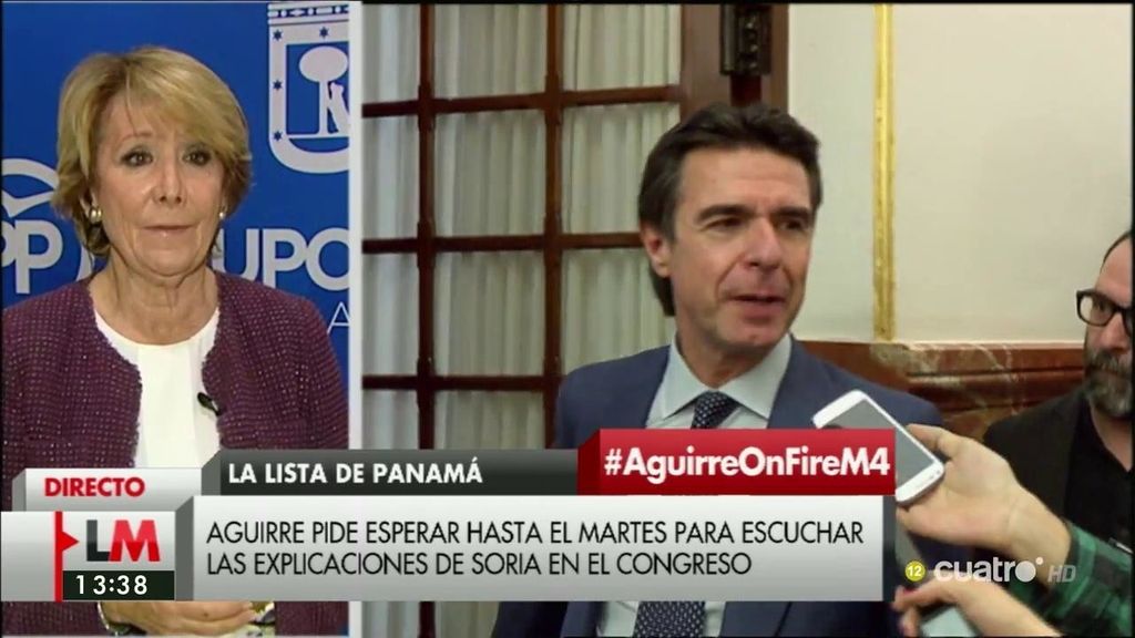 Aguirre, de Soria: “Lo que haya hecho Soria en el 92 en la empresa privada, muy grave tiene que ser para que le cueste la dimisión”