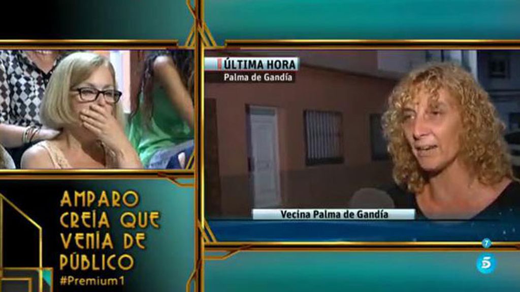 Amparo se queda de piedra al ver su casa asaltada en los informativos de Telecinco