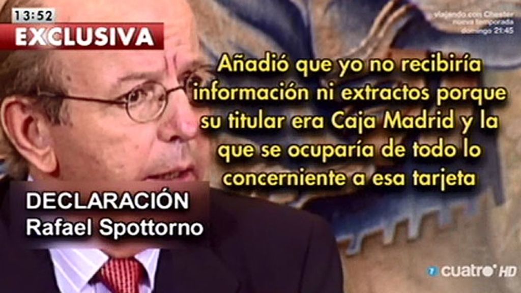 R. Spottorno, sobre las tarjetas black: "Me la dieron para gastos personales y tenía un límite de 22 mil euros anuales"