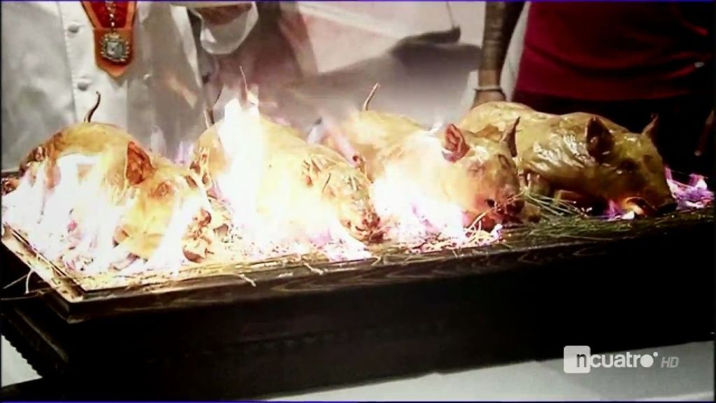 Los novatos se estrenan en la tradicional cena ¡cortando el cochinillo con el plato!