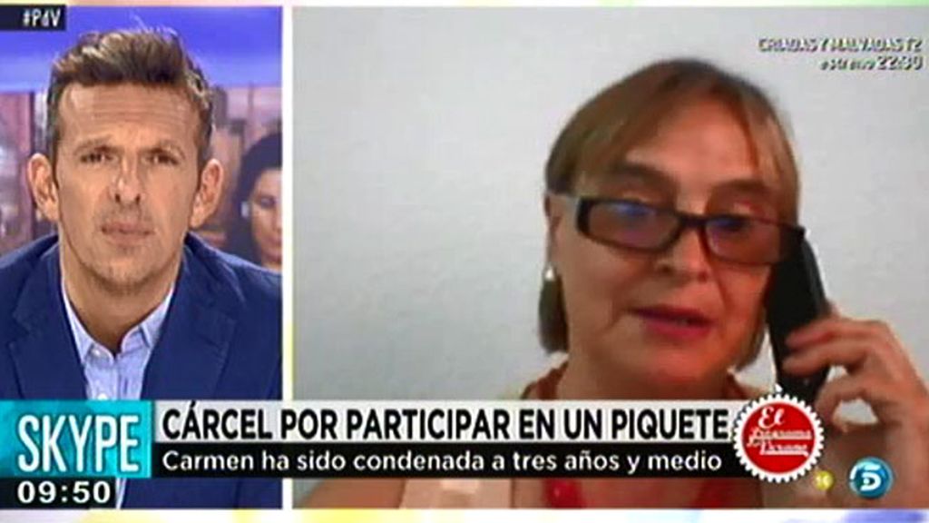 Carmen, a punto de entrar en prisión por participar en un piquete