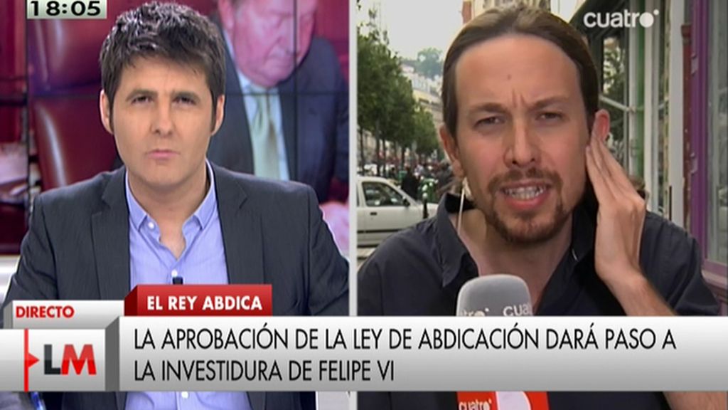 Pablo Iglesias: "Podemos estará hoy a las ocho en la calle y al lado de la gente”