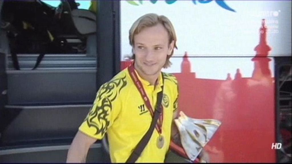 Rakitic explica su beso con Carriço tras ganar la Europa 