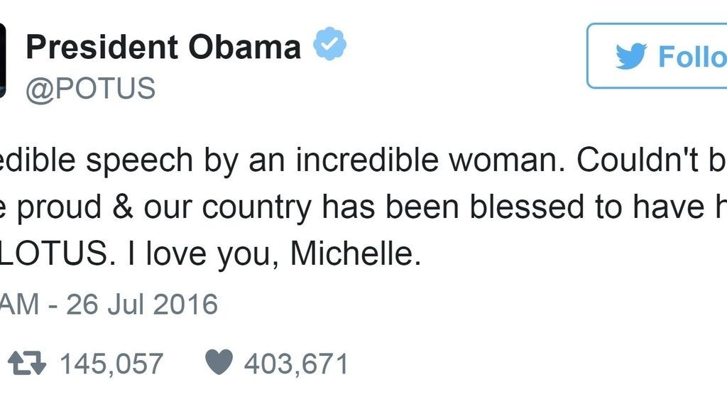 #HoyEnLaRed: Obama demuestra que es el mayor fan de su mujer