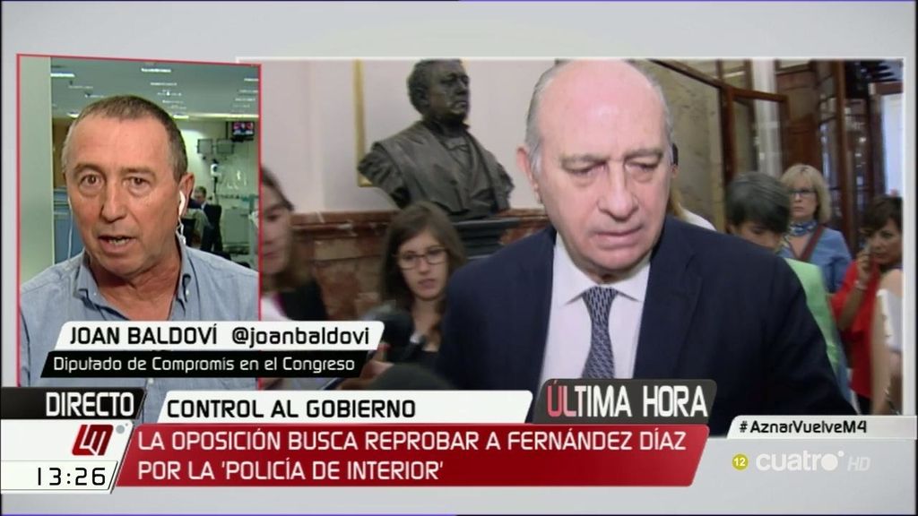 Joan Baldoví sobre la trama Gürtel: "Estaría bien que Aznar fuese a declarar"