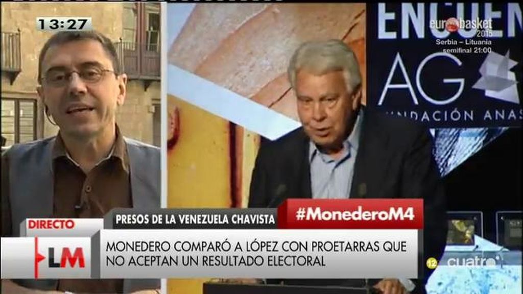 Juan Carlos Monedero: "Si Felipe González tuviera interés por los derechos humanos estaría en en la crisis de refugiados"