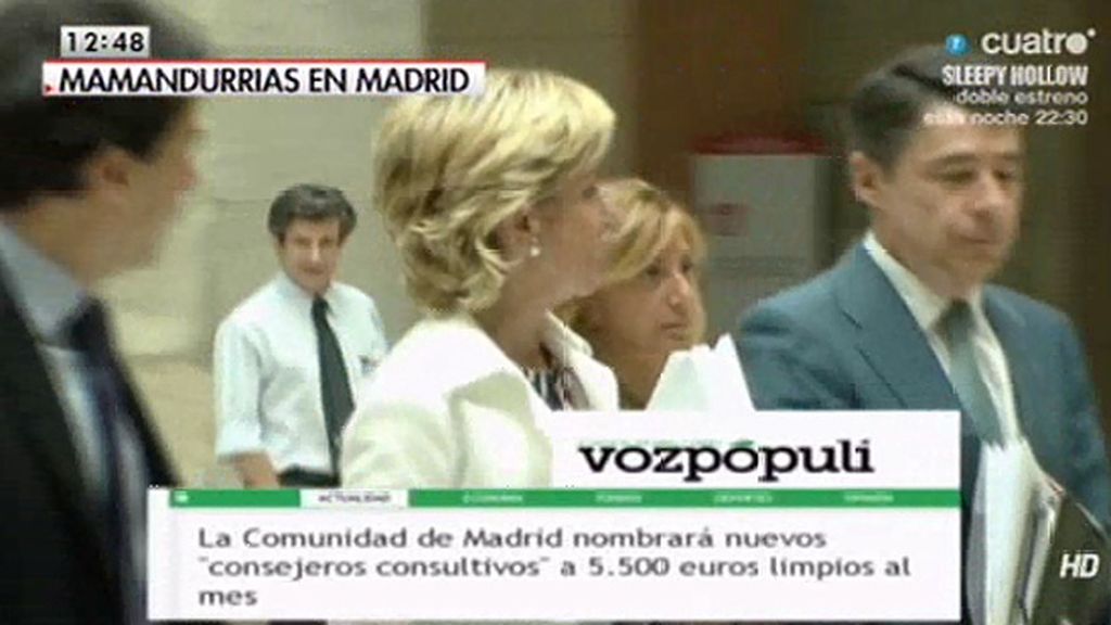 Madrid nombrará nuevos consejeros consultivos a 5.500 € al mes, según Vozpópuli