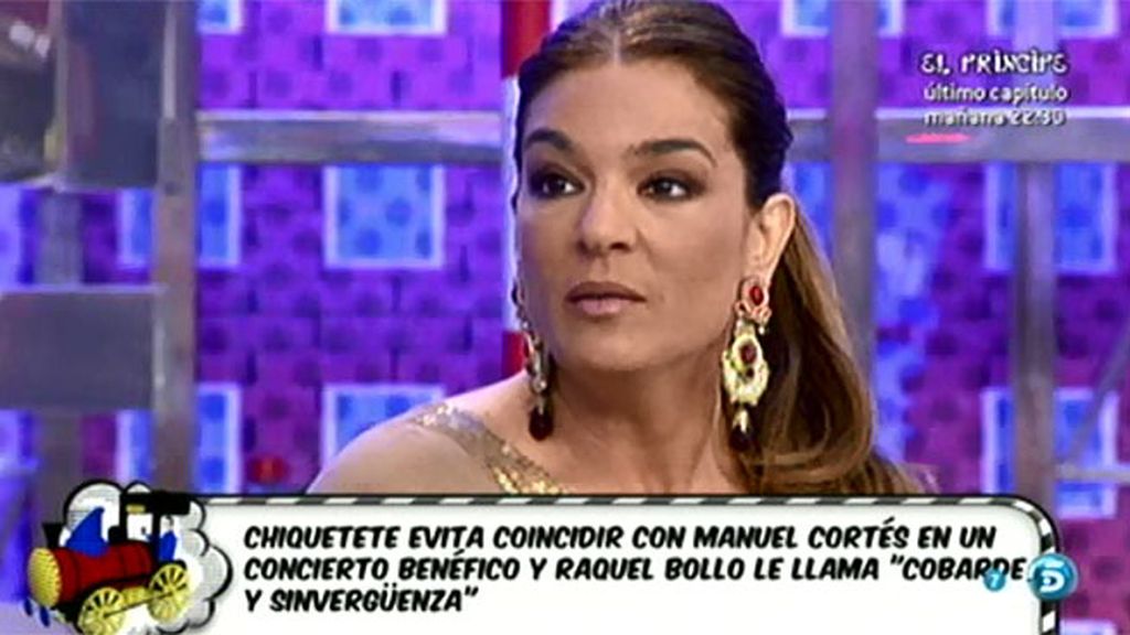 Raquel, sobre Chiquetete: "Tenía la oportunidad de haberse acercado"