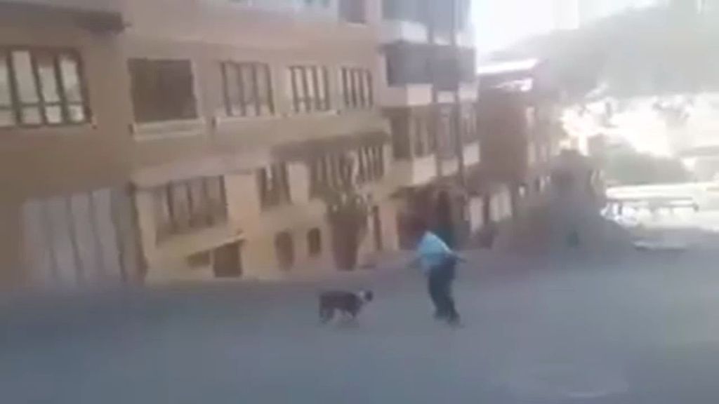 Polémico vídeo de un hombre defendiéndose de un pitbull con un machete