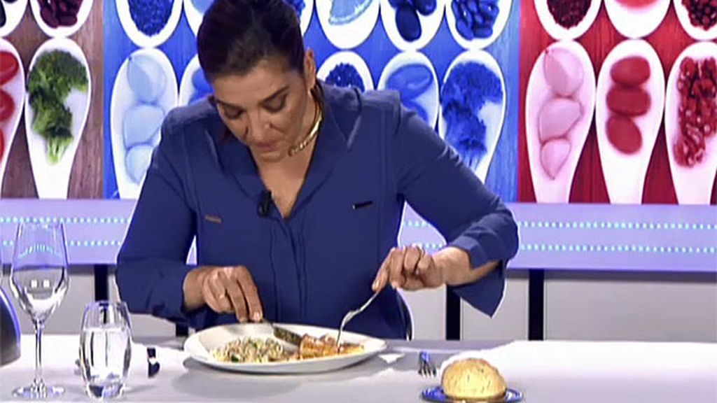 Mª Jiménez Latorre, sobre los calamares con risotto: "Este plato está mucho mejor tapado"