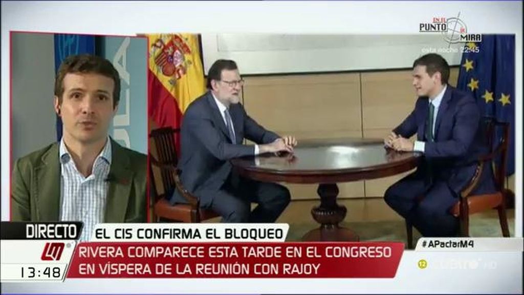 Pablo Casado, ante el anuncio de Rivera: “Ojalá sea que cambian de la abstención al voto afirmativo, pero no lo sé”