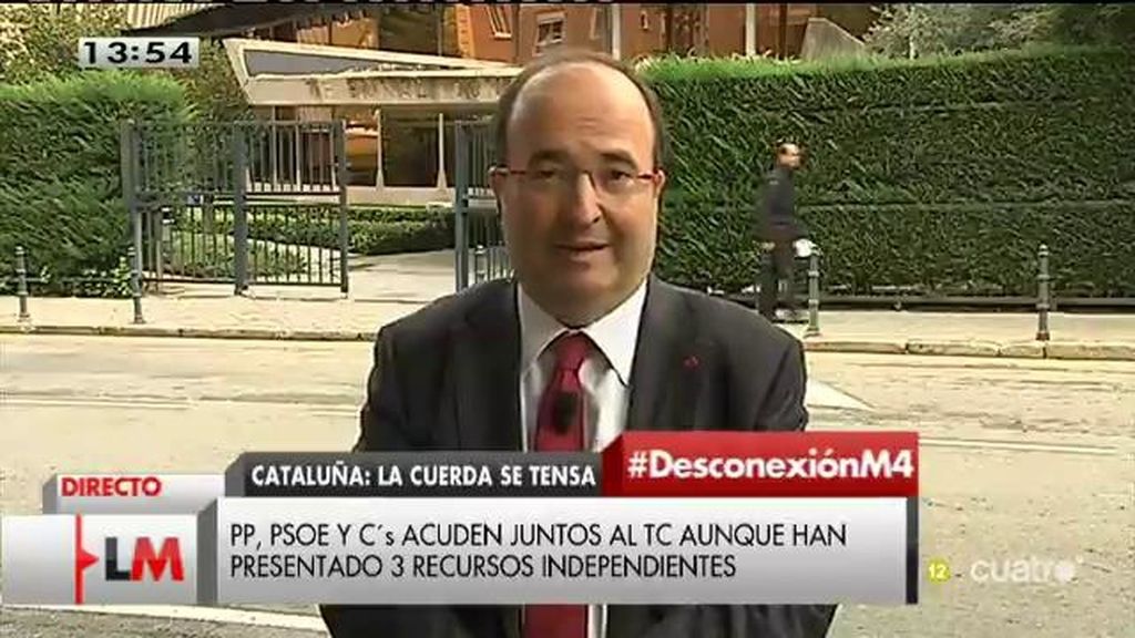 Miquel Iceta: “No estamos dispuestos a que se utilicen las instituciones catalanas para saltarse la legalidad”