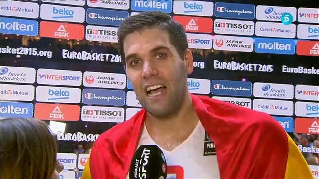La dedicatoria de Felipe Reyes tras ganar el Eurobasket: "¡Va por vosotros, España!"