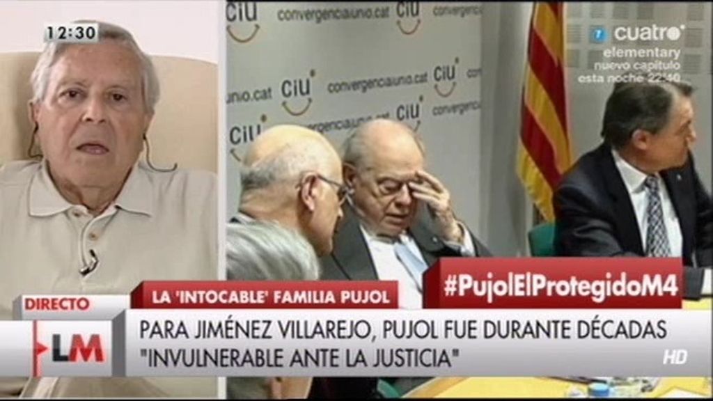 Jiménez Villarejo: "Pujol sigue teniendo protección institucional"