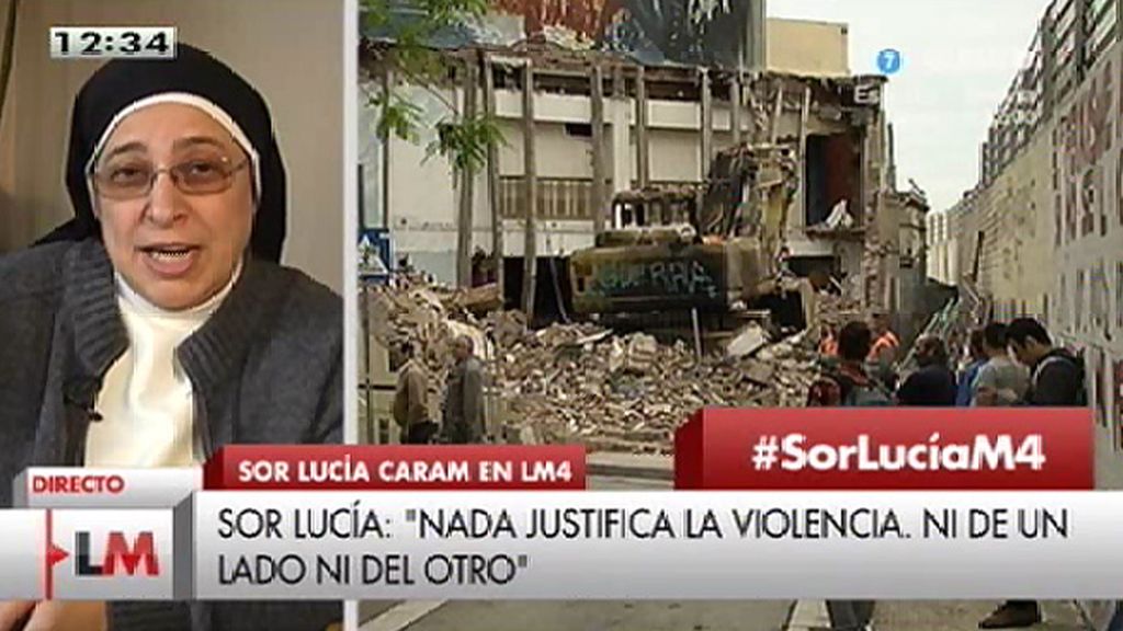 Sor Lucía: "Aquí ha faltado capacidad de diálogo pero también sobra mucha violencia"