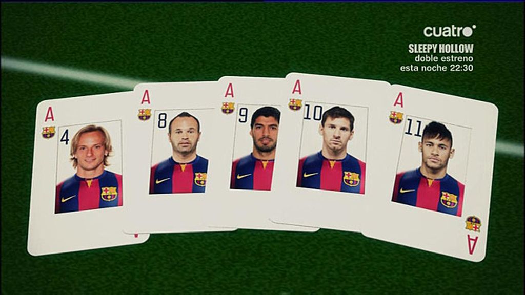 El repóquer de ases del Barcelona: Rakitic, Iniesta, Luis Suárez, Messi y Neymar
