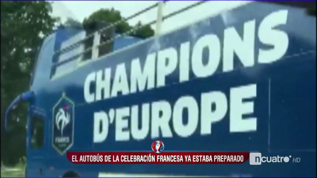 La Selección francesa ya tenía preparado el autobús para celebrar la victoria en la Euro