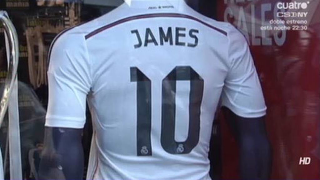 La camiseta de James Rodríguez ya está a la venta en algunas tiendas de Madrid