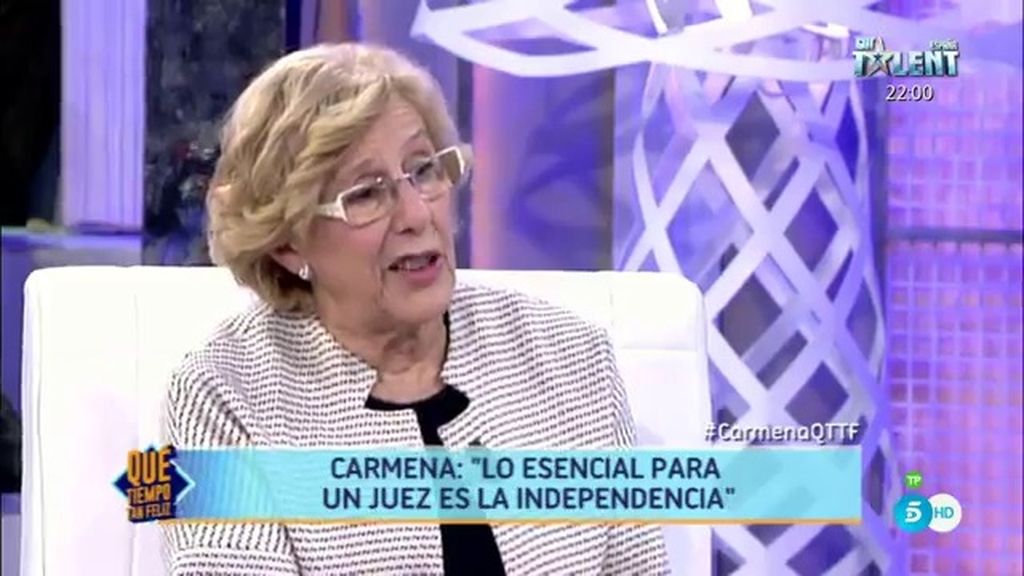 Manuela Carmena: "Lo más importante es que los jueces sean independientes"