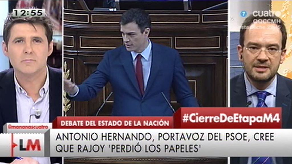 Antonio Hernando: “Rajoy ha suspendido primero de democracia”