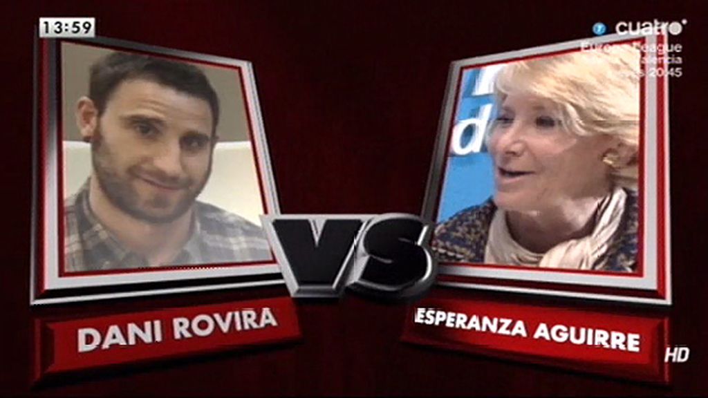 Dani Rovira y Esperanza Aguirre, enfrentados