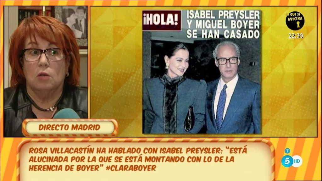 Rosa Villacastín, sobre la polémica con los hijos de Miguel Boyer: “A Isabel Preysler le ha molestado el tono”