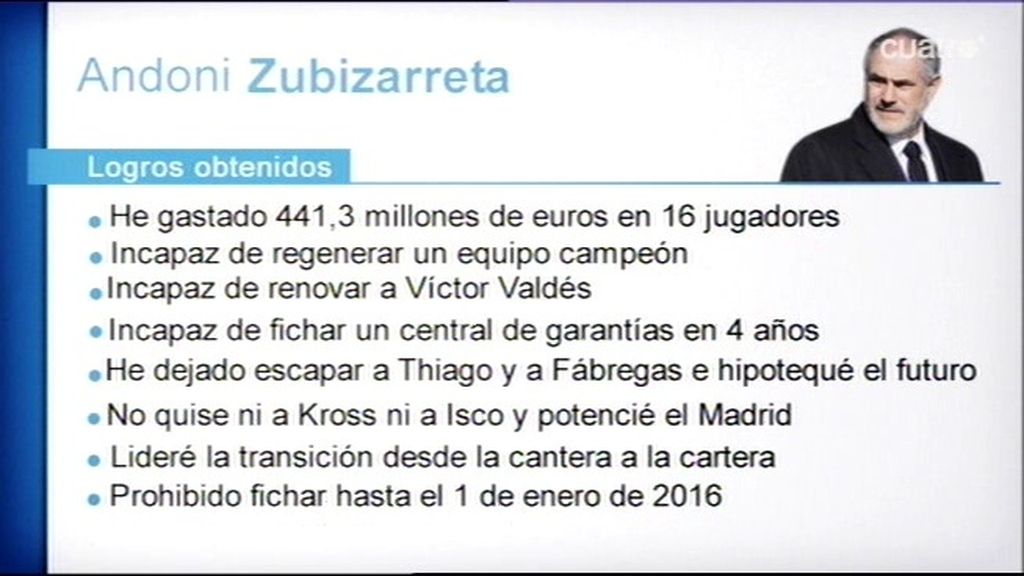 Zubizarreta heredó el mejor Barça y se va por la puerta de atrás