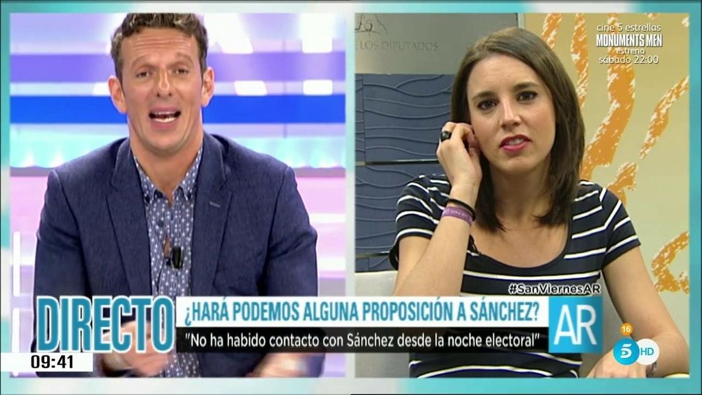 Irene Montero: "No ha habido contacto con Pedro Sánchez desde la noche electoral"