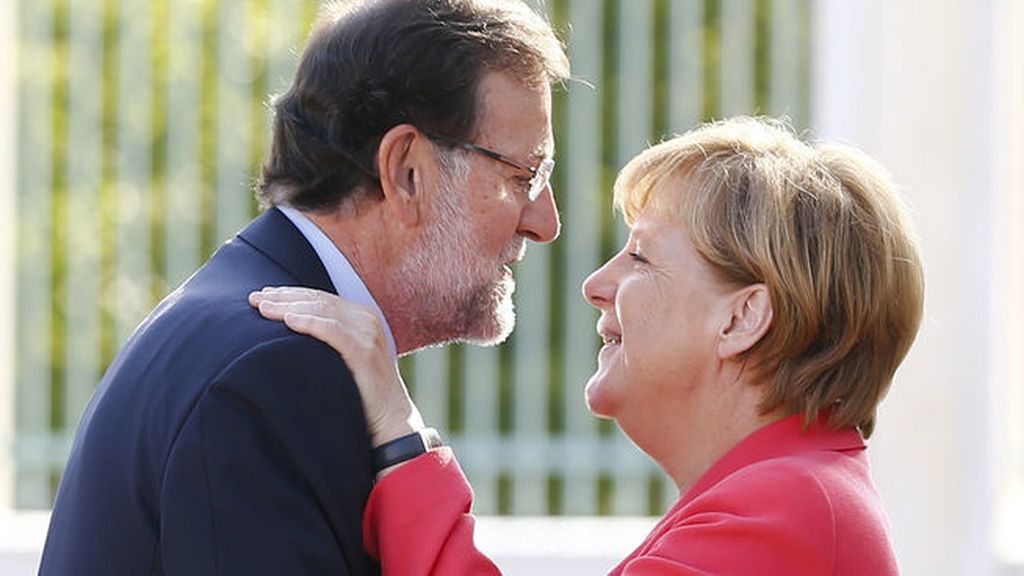 Merkel recibe a Rajoy en el castillo de Messeberg