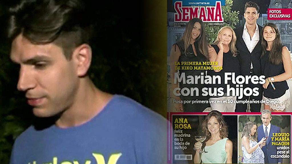 Diego Matamoros niega el enfado de su madre y su hermana tras la publicación de una foto en la que aparecen