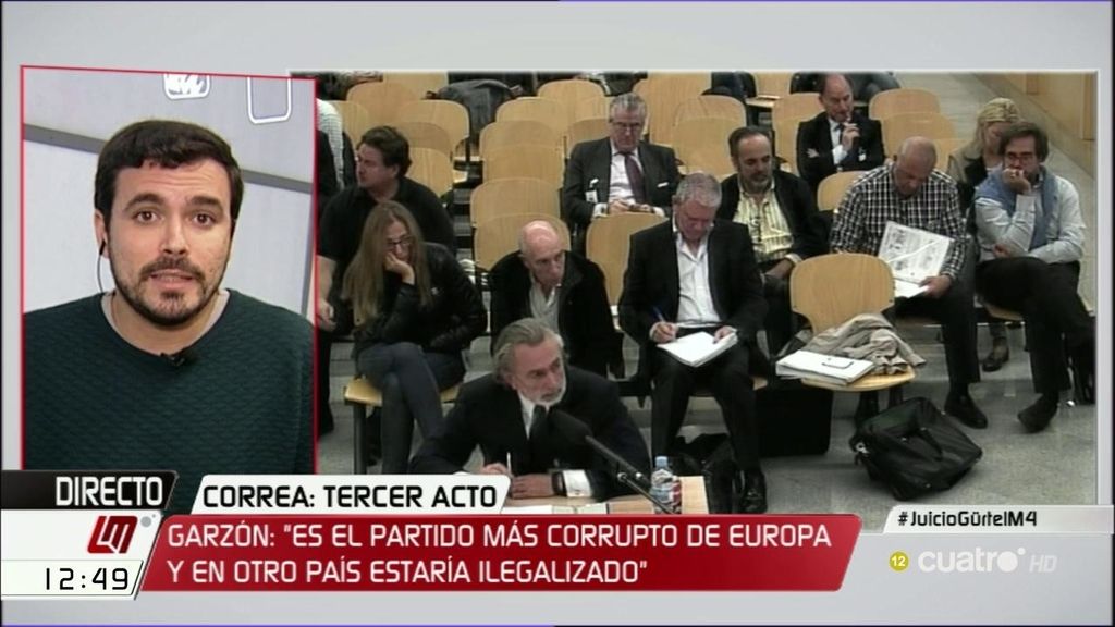 Garzón: “Es dramático que el PSOE se esté planteando blanquear al jefe de la banda”