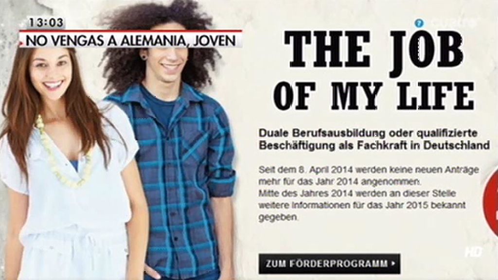 Cancelado el programa 'El trabajo de mi vida' con el que muchos jóvenes están en Alemania