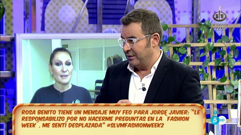 J.J. Vázquez, a Rosa Benito: “No aproveches para montarte tu teatrito y utilizarme para dirimir tus diferencias con los directores”