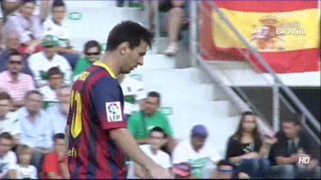 Leo Messi no pudo marcar ante el Elche y terminó el partido desquiciado