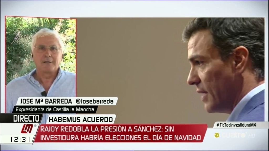 Barreda: “Después de esta investidura, si cambian las cosas, es razonable que el PSOE se replantee las cosas”