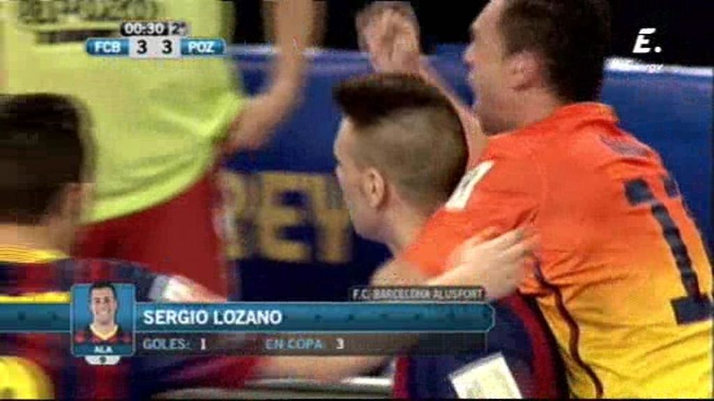 Lozano dio la prórroga al Barça cuando ElPozo acariciaba la Copa (3-3)