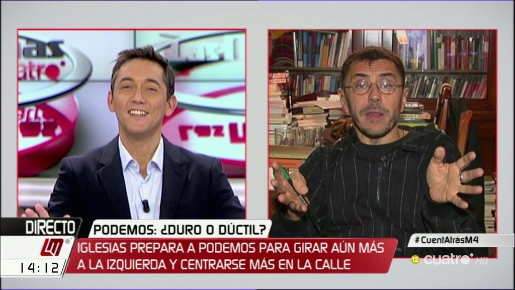 Juan Carlos Monedero: "El PSOE está convirtiendo a Unidos Podemos en el único partido de la oposición"