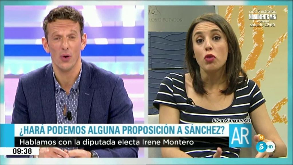 Irene Montero: "Seguimos tendiéndole la mano al PSOE"