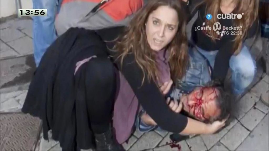 Brutal represión de los antidisturbios en una manifestación de Murcia