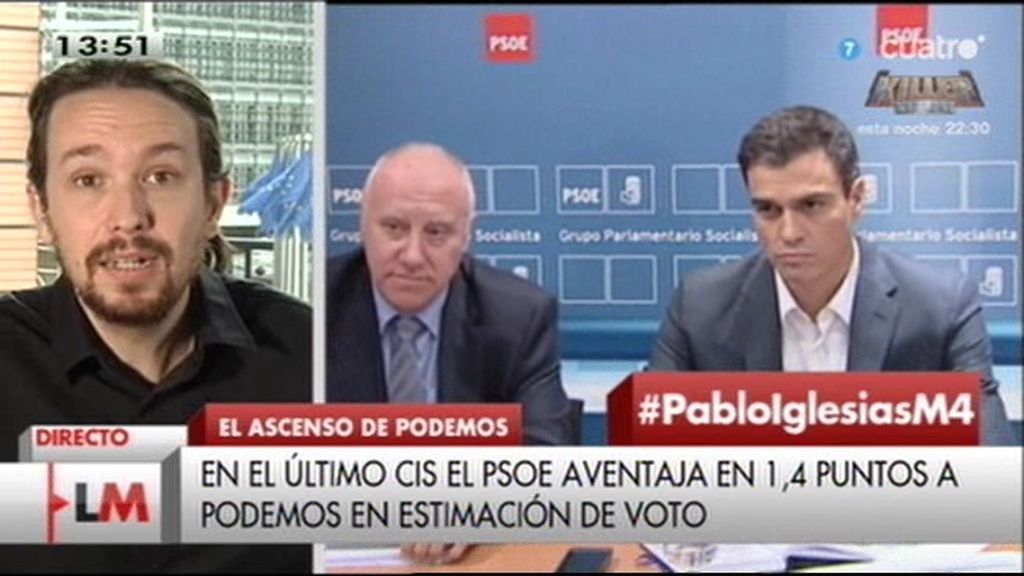 Pablo Iglesias: "Ojalá los dirigentes socialistas demuestren que están del lado de la democracia y contra los paraísos fiscales"