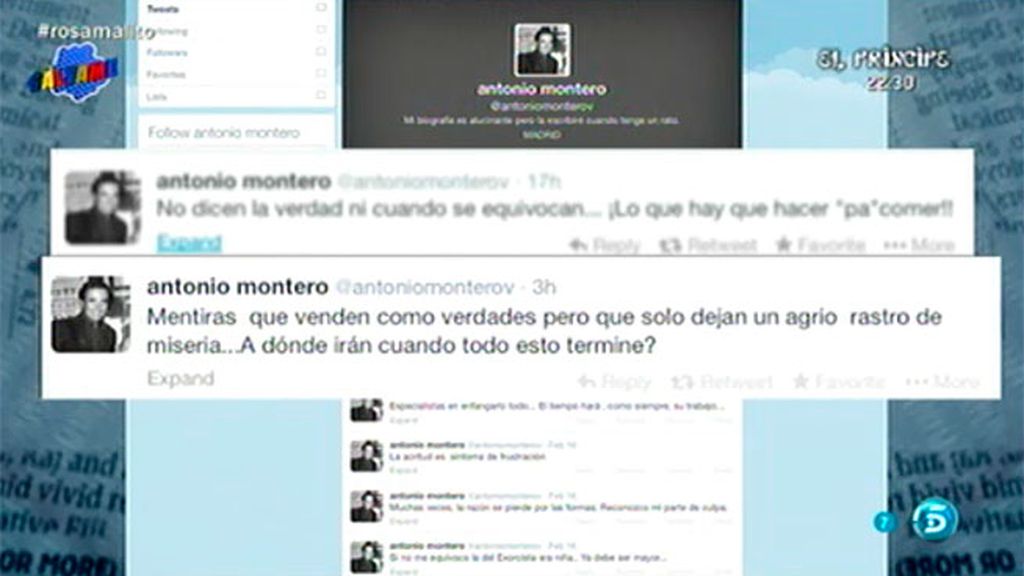 Los colaboradores responden a los mensajes en Twitter de Antonio Montero