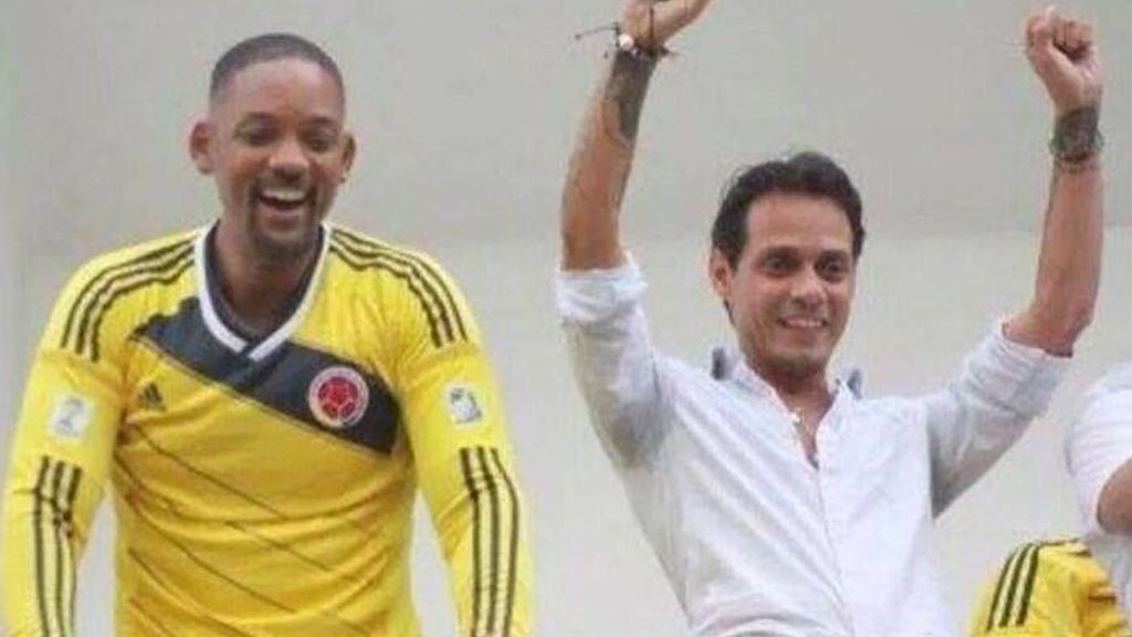 Will Smith se puso la camiseta de Colombia para celebrar el pase a cuartos
