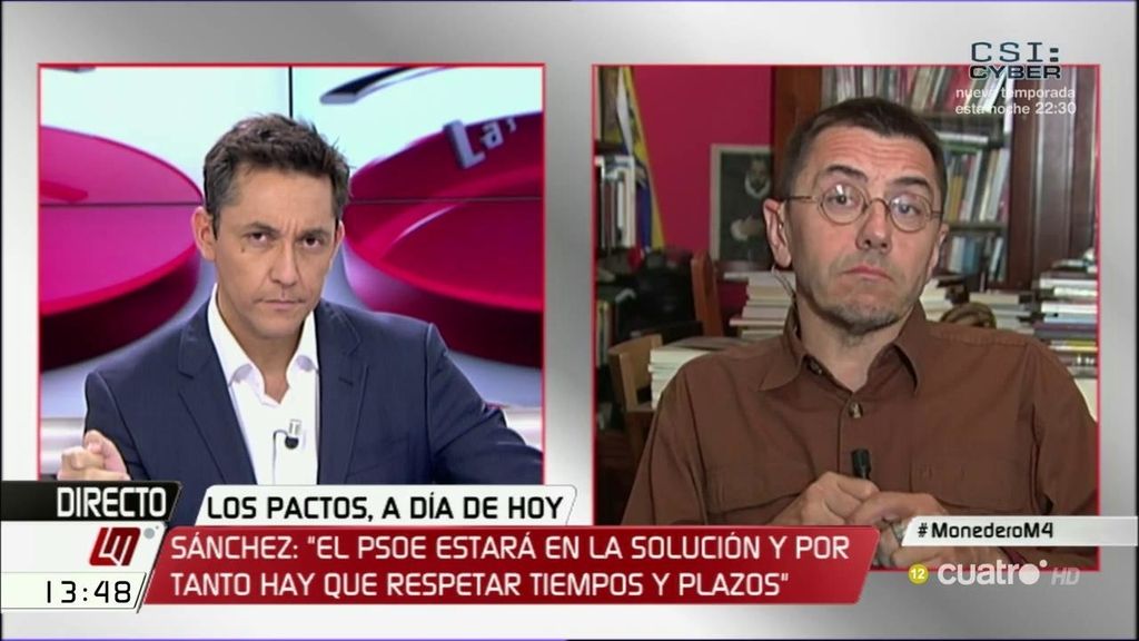 Monedero: “Lo que le ha dicho la gente al PSOE es: ‘ponte de acuerdo con el PP”