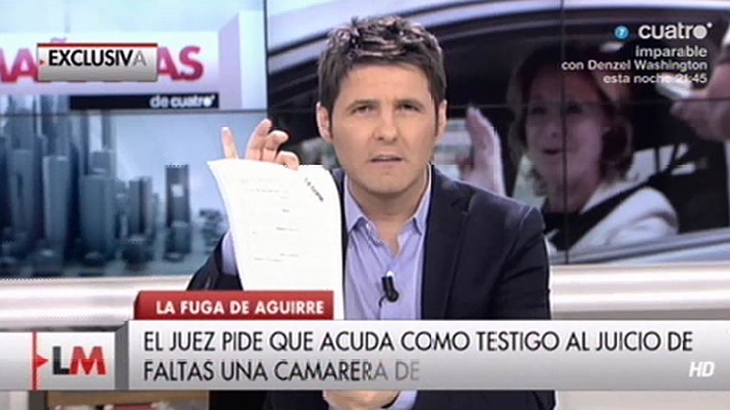 Exclusiva: Se pide localizar a una camarera de la zona en la que Aguirre fue multada