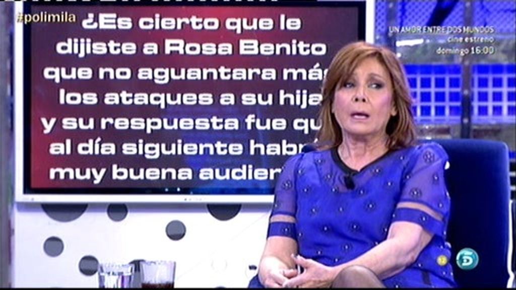 Según Mila, Rosa Benito aguantaba ataques sobre Chayo para ganar más audiencia