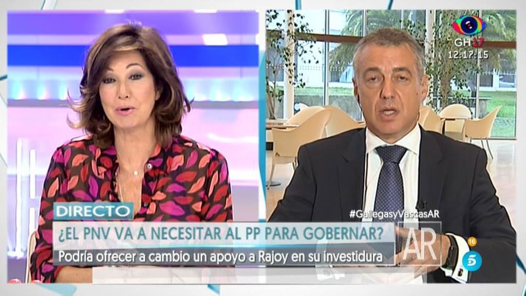 Urkullu. "El PNV ya lo dijo antes de la votación: no, no y no al PP y a Rajoy"