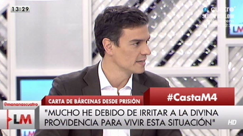 P. Sánchez: "Rajoy ha hecho que España entre en una degeneración democrática"