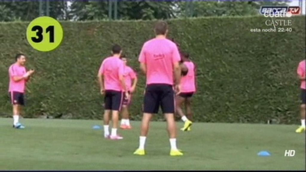 Magia en el entrenamiento del Barcelona: 31 pases al primer toque en el rondo
